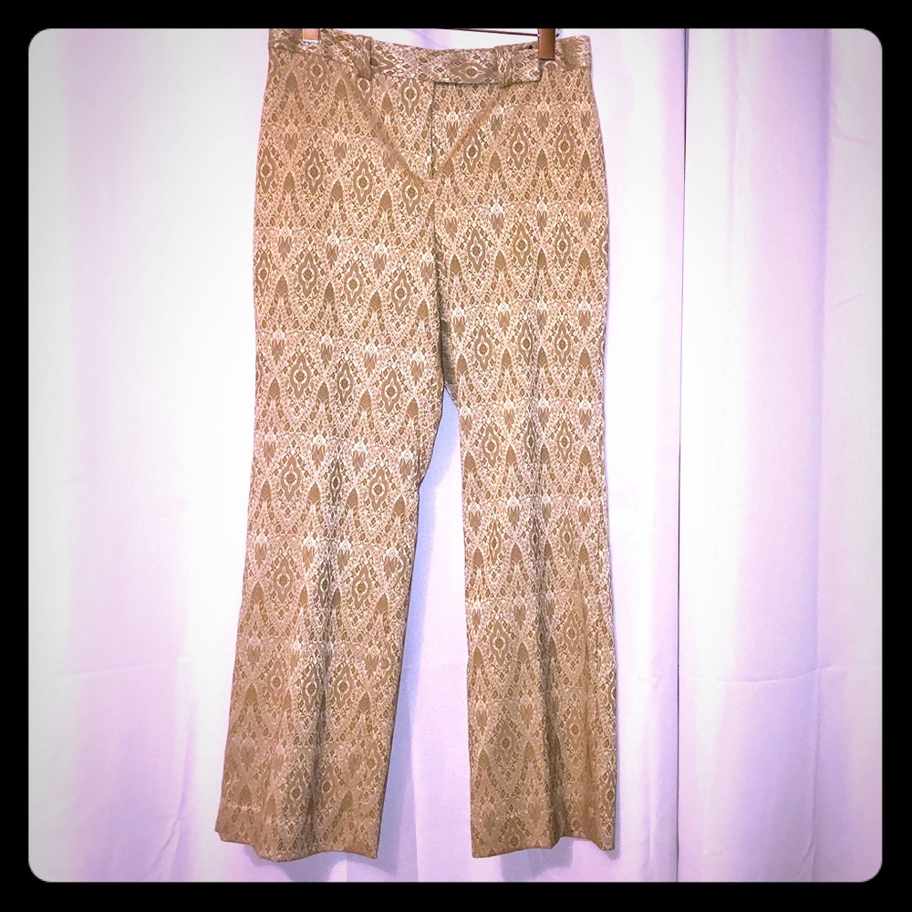 Ann Taylor Cream and Matte Gold pants